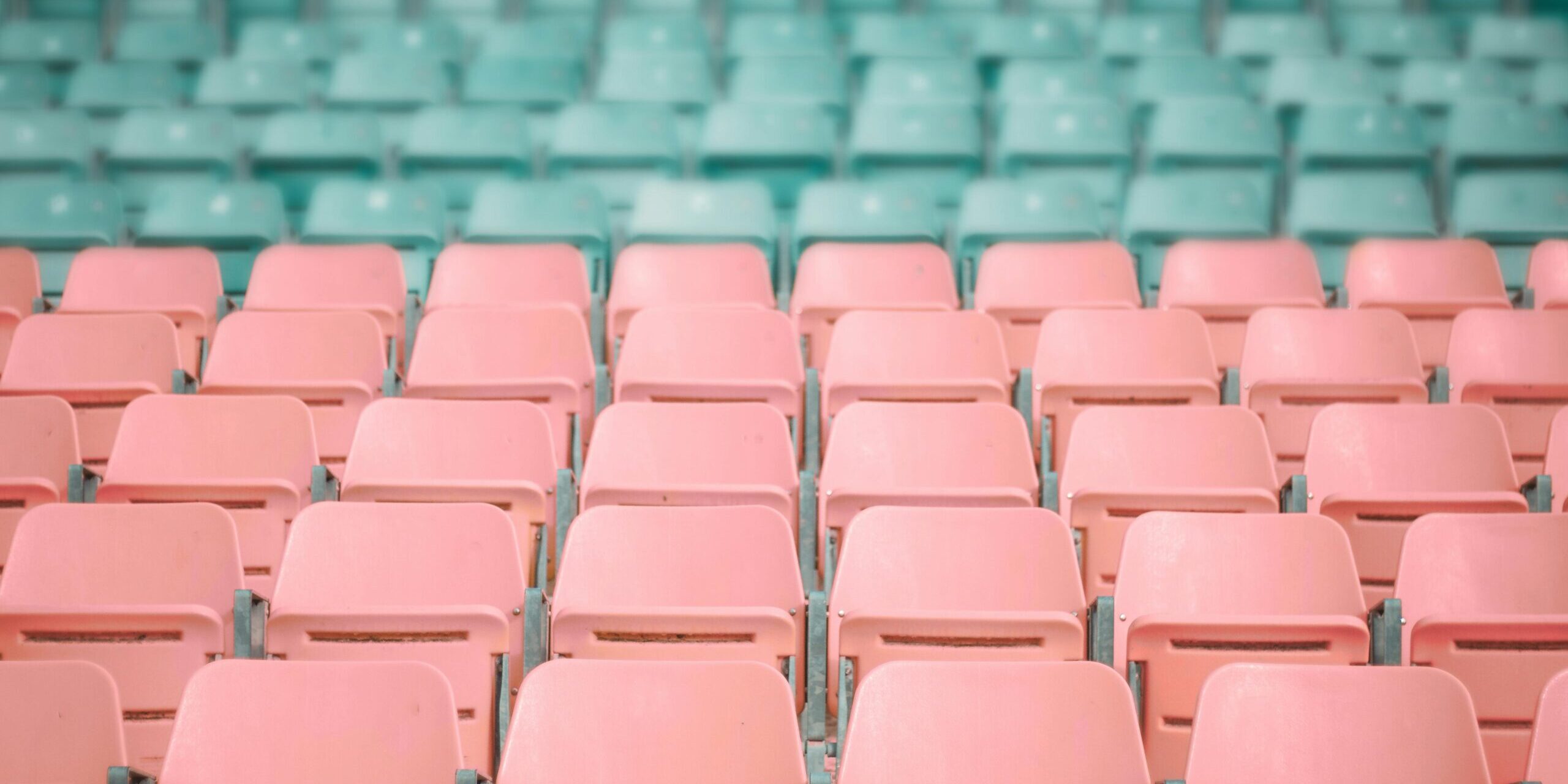 Red and green stadium seats.