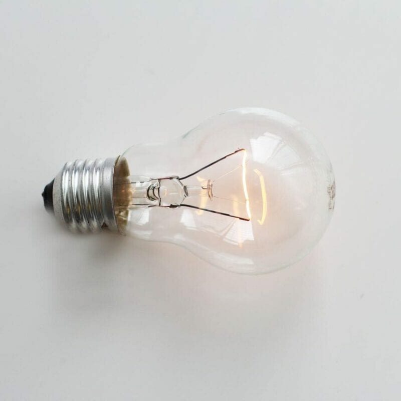 bright bulb close up conceptual
