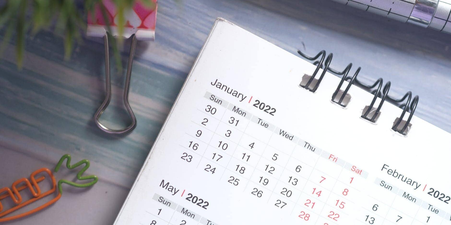 close up shot of a calendar