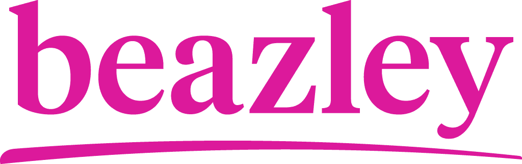 Beazley Company Logo in pink text