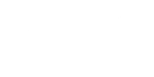 PLUS D&O University logo in white