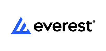 Everest company logo in black and blue